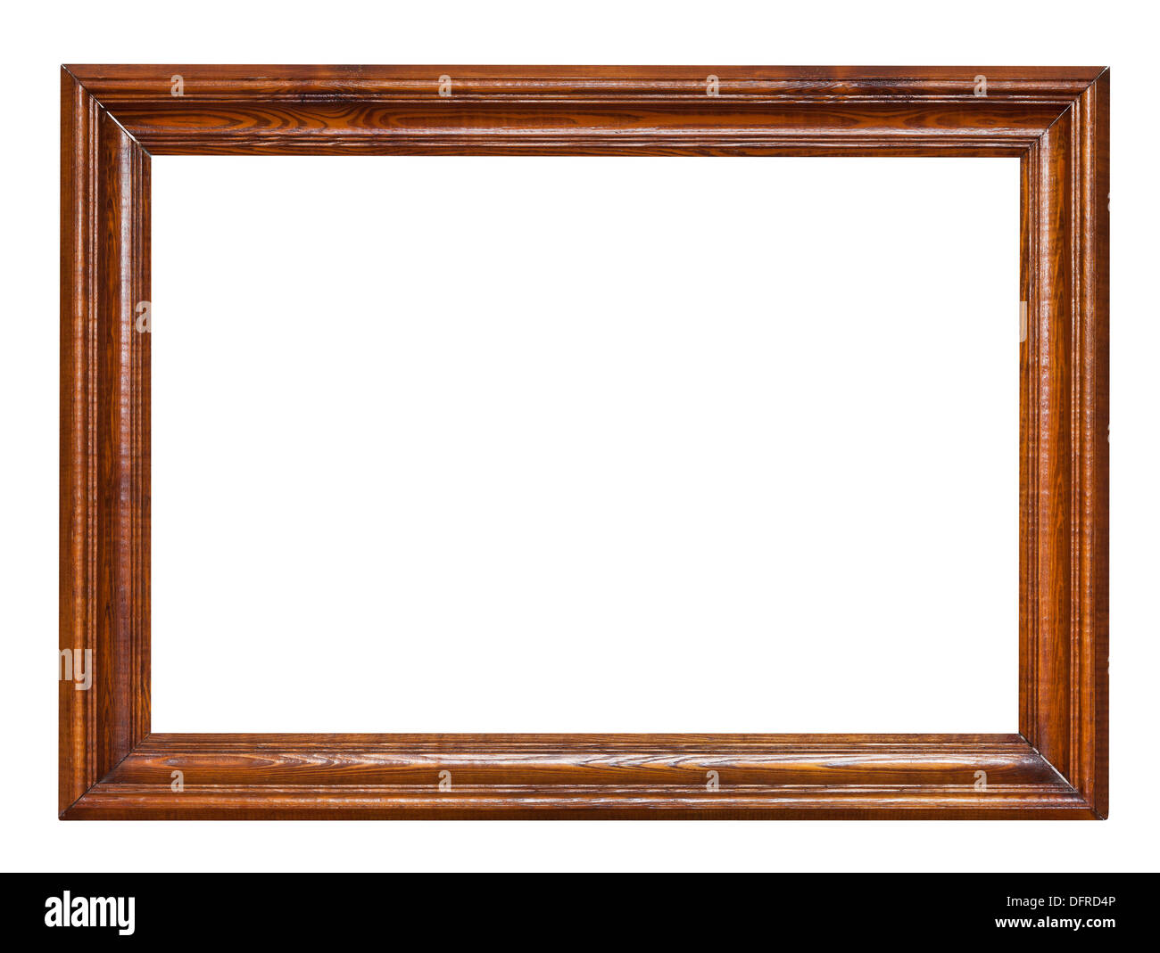 wooden brown picture frame isolated on white background Stock Photo - Alamy