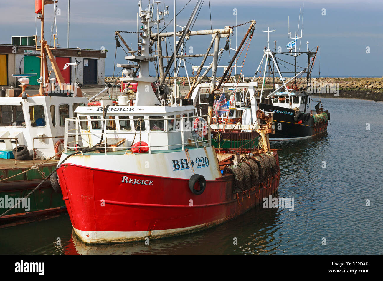 Fishing trawlers tied up at the pier at Girvan Harbour, Ayrshire, Scotland,  UK Stock Photo - Alamy
