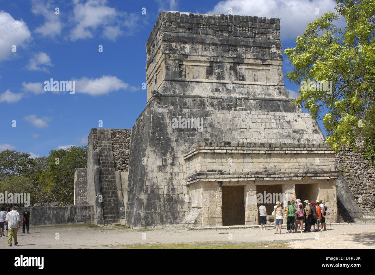 Temple at Ball Court. Mayan ruins of Chichen Itza. Mayan Riviera