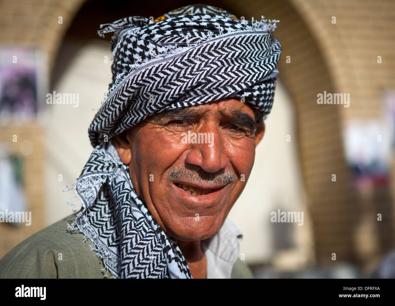 Smiling Kurdish Man, Erbil, Kurdistan, Iraq Stock Photo