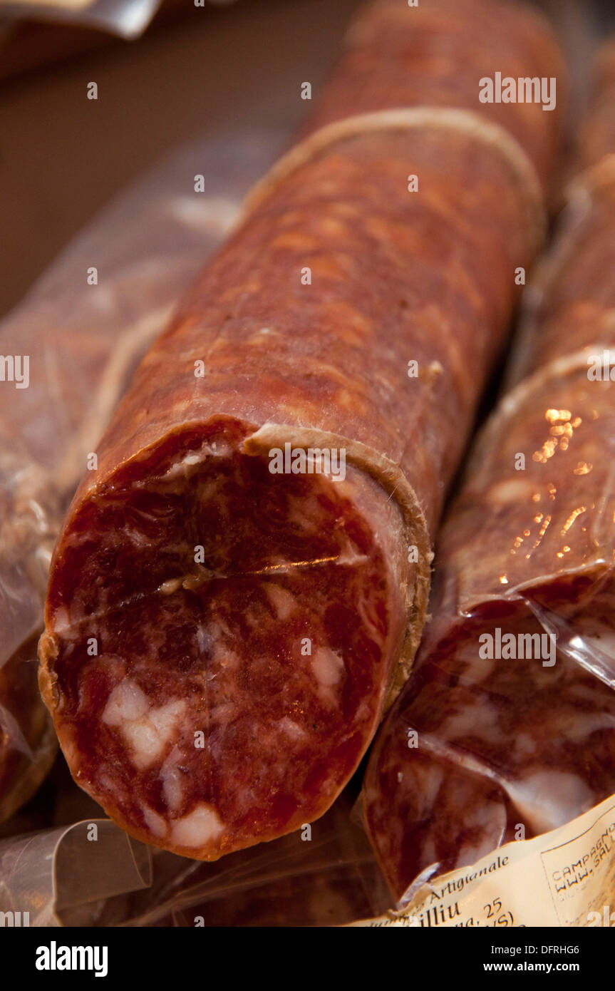 Italian pork salami Stock Photo