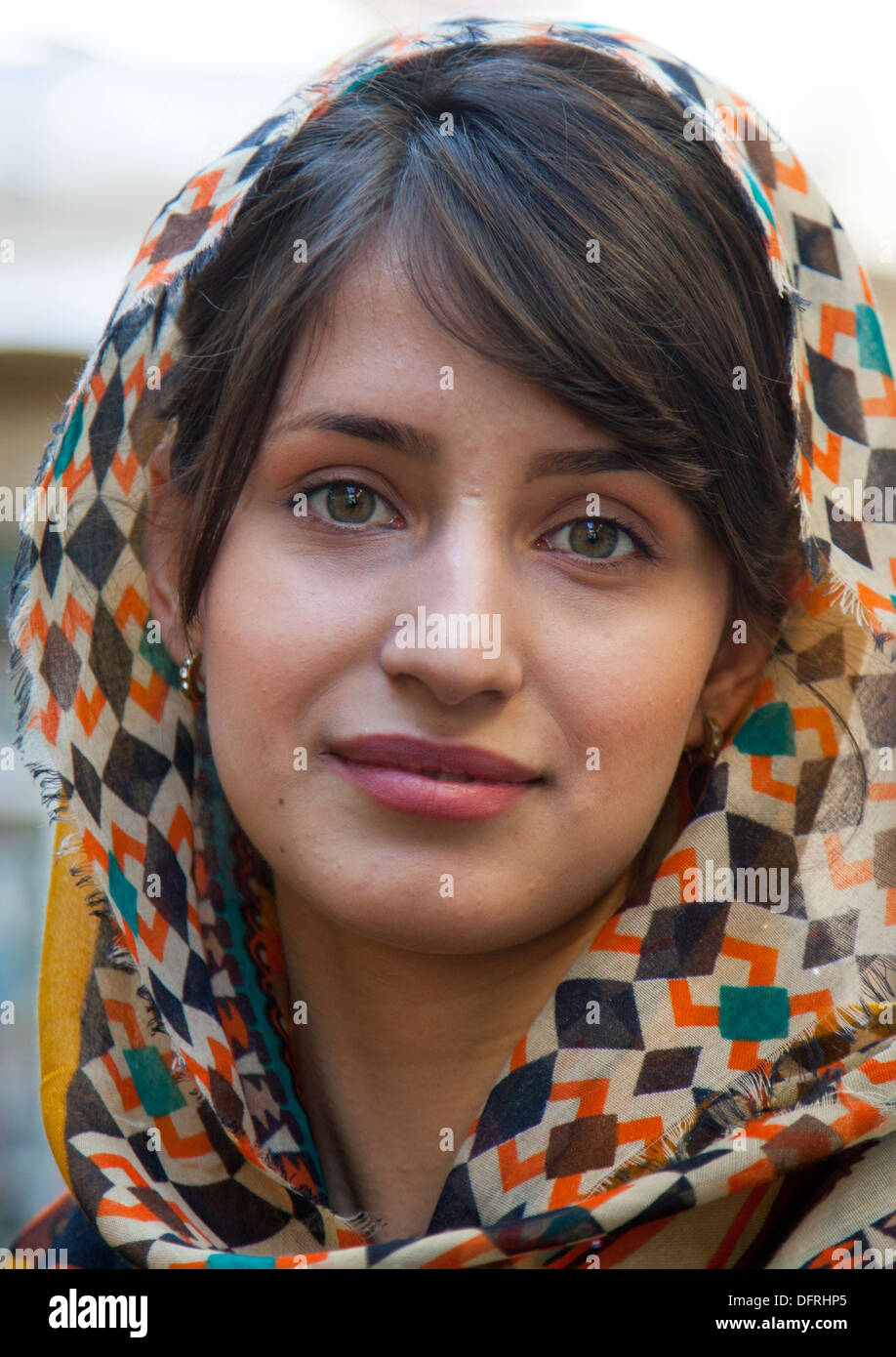 Beautiful Young Kurdish Woman, Palangan, Iran Stock Photo