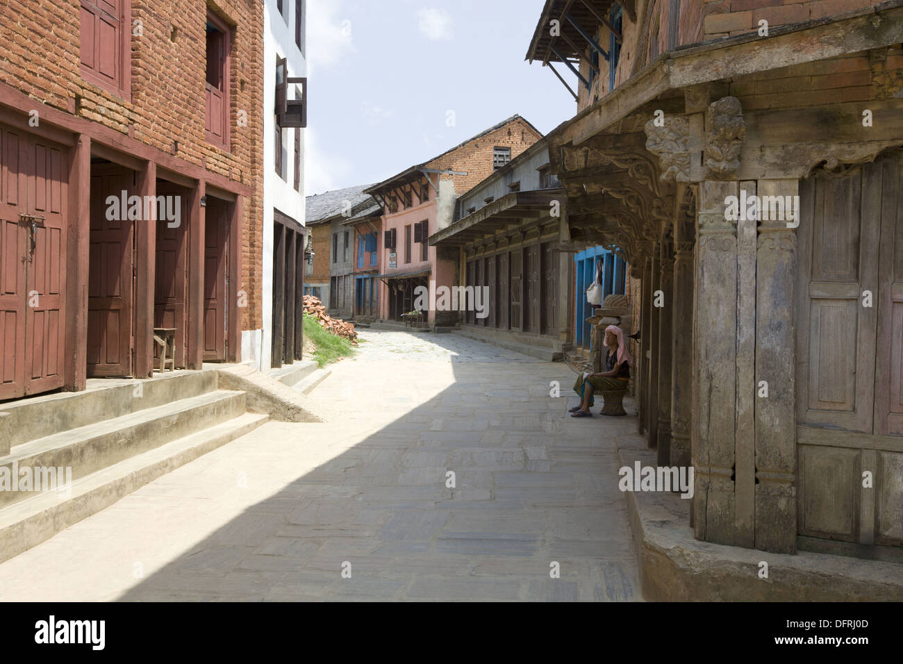 A Village Road Nepal Stock Photo Alamy