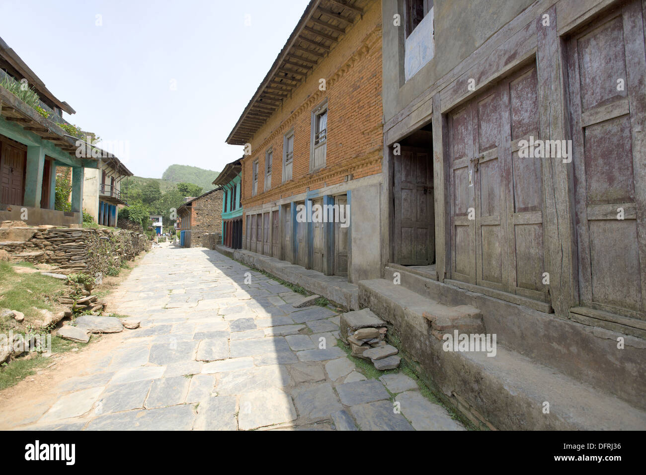 A Village Road Nepal Stock Photo Alamy