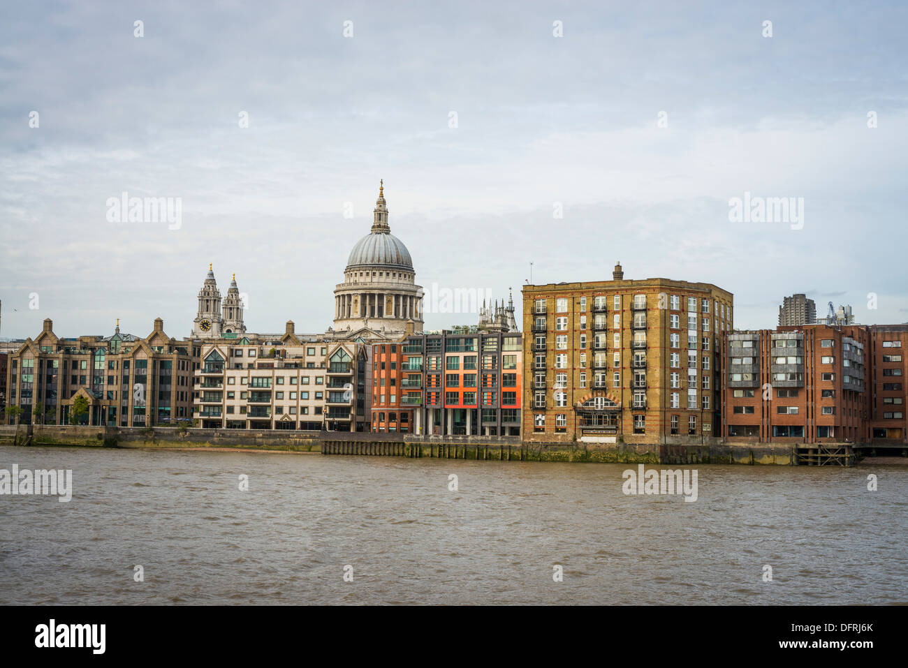 St. Paul's Cathedral, River Thames, City of London, UK Stock Photo