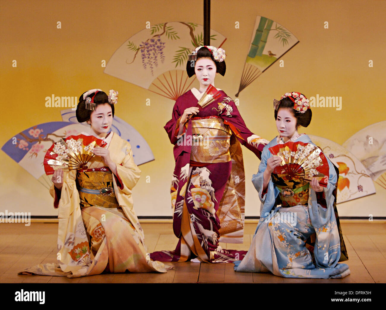 The Miyako Odori, a geisha dance performance, a maiko. Kyoto. Japan