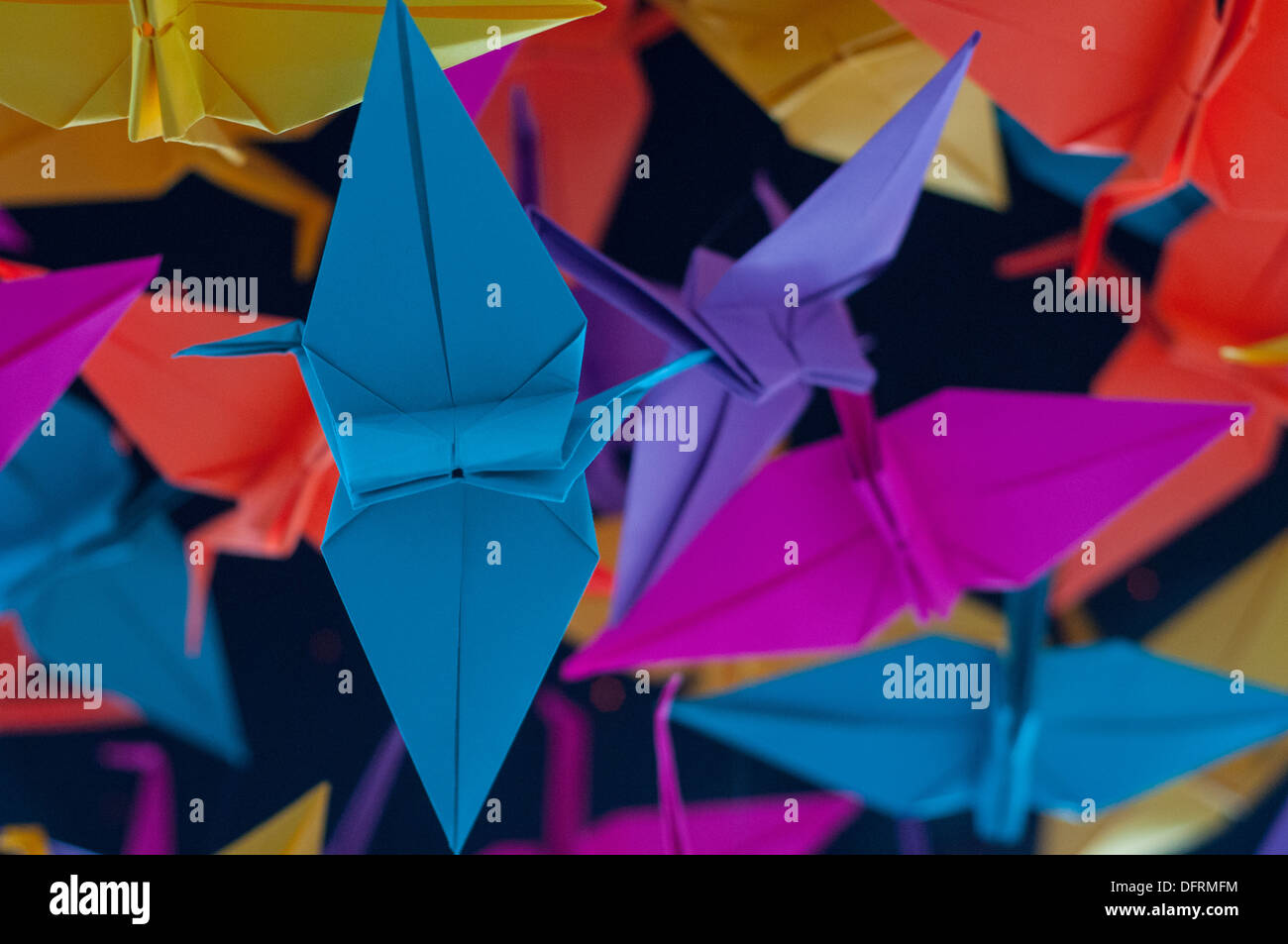 Artistic guerrilla Ephemeral street art installation of Origami