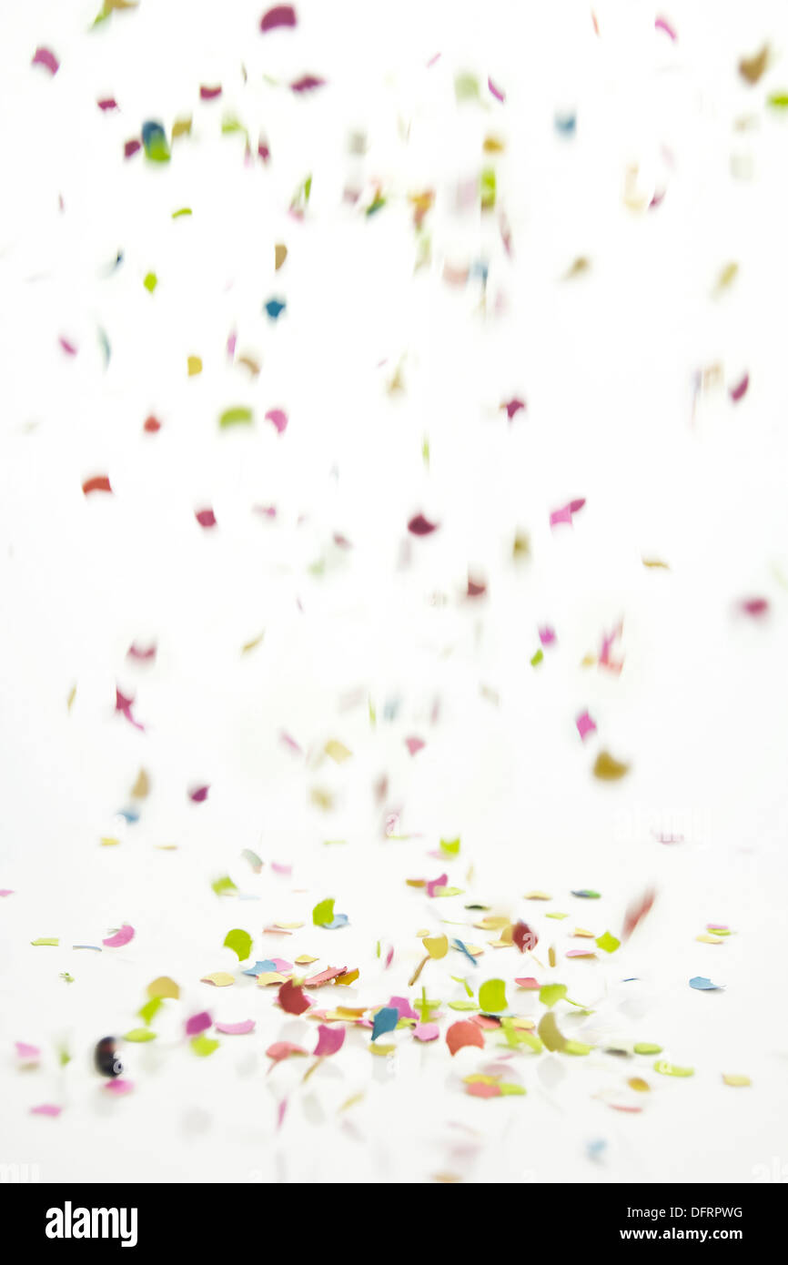 Confetti Falling White Background High Resolution Stock Photography and