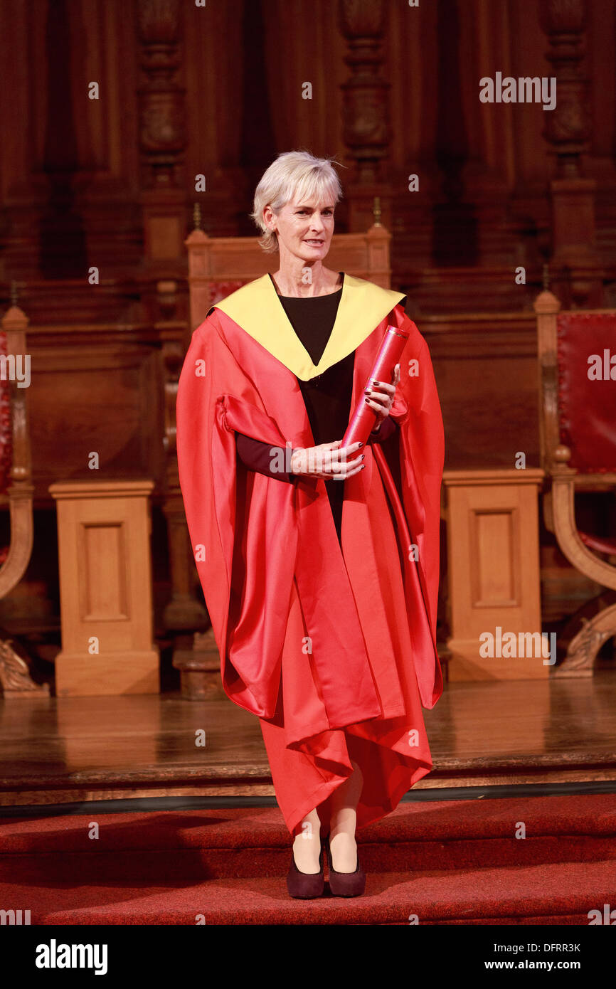 Tennis coach Judy Murray awarded honorary degrees by Edinburgh University on 8th October 2013. Edinburgh Stock Photo