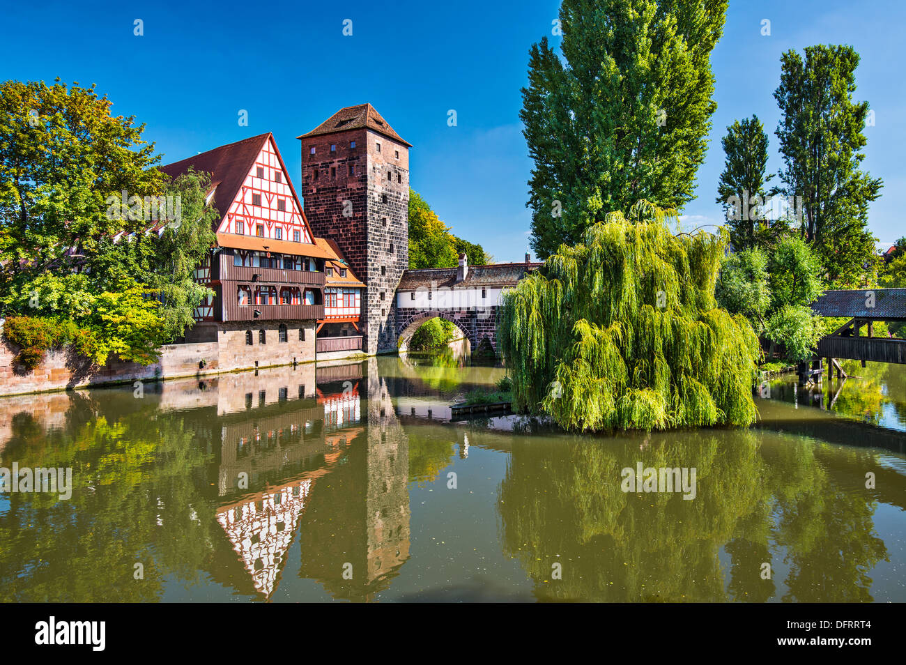 Executioner's bridge in Nuremberg, Germany Stock Photo