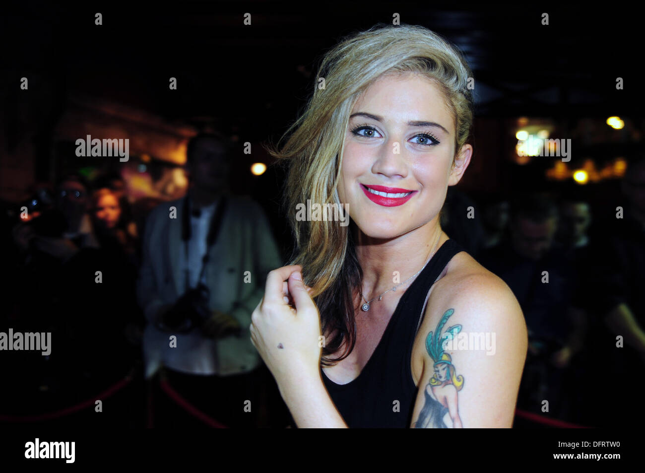 London UK, 8th Oct 2013; Katie Waissel attends the World Premiere The Commitments UK at Theatre Play in London. See Li / Alamy Live News Stock Photo