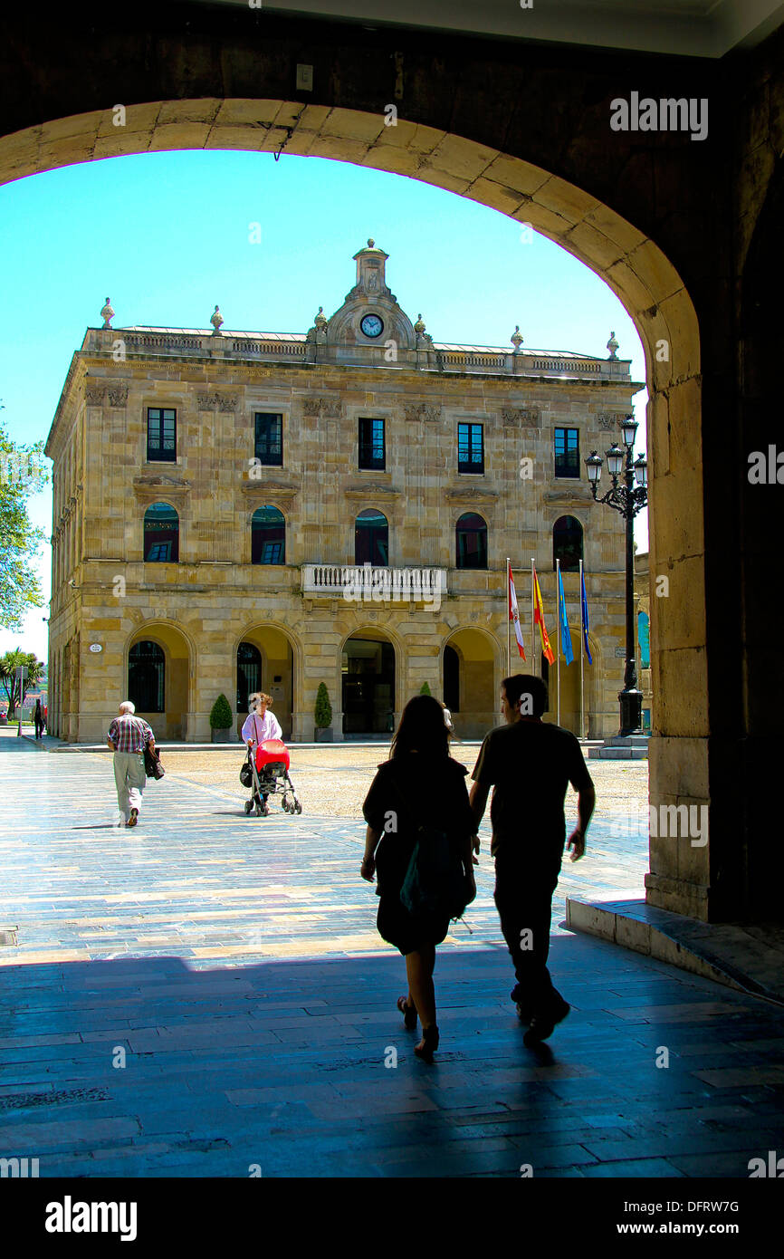 Town hall square, Gijón, Asturias, Spain Stock Photo Alamy