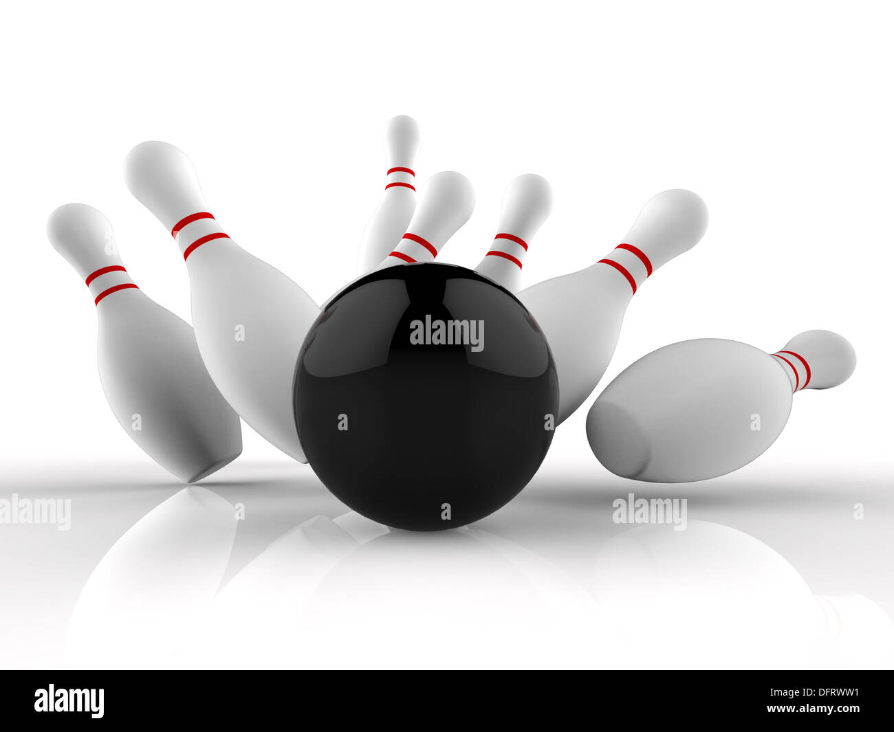 Bowling Strike Showing Winning Ten Pin Skittles Game Stock Photo Alamy