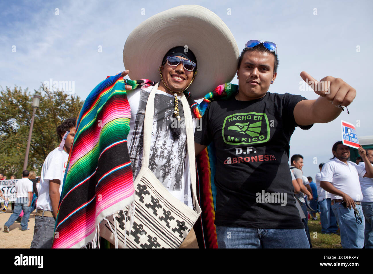 Washington DC, USA. 8th October 2013. Thousands of immigration reform activists rally in Washington, DC to urge Congress to pass the immigration reform bill. Credit:  B Christopher/Alamy Live News Stock Photo