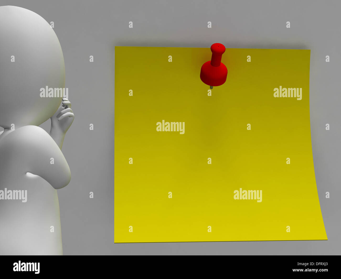 Character And Blank Copyspace Post It Note Allows Message Stock Photo ...