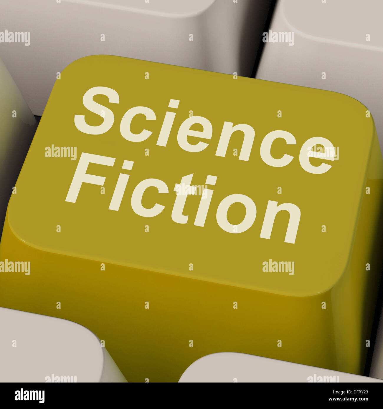 Science Fiction Key Showing Sci Fi Books And Movies Stock Photo Alamy