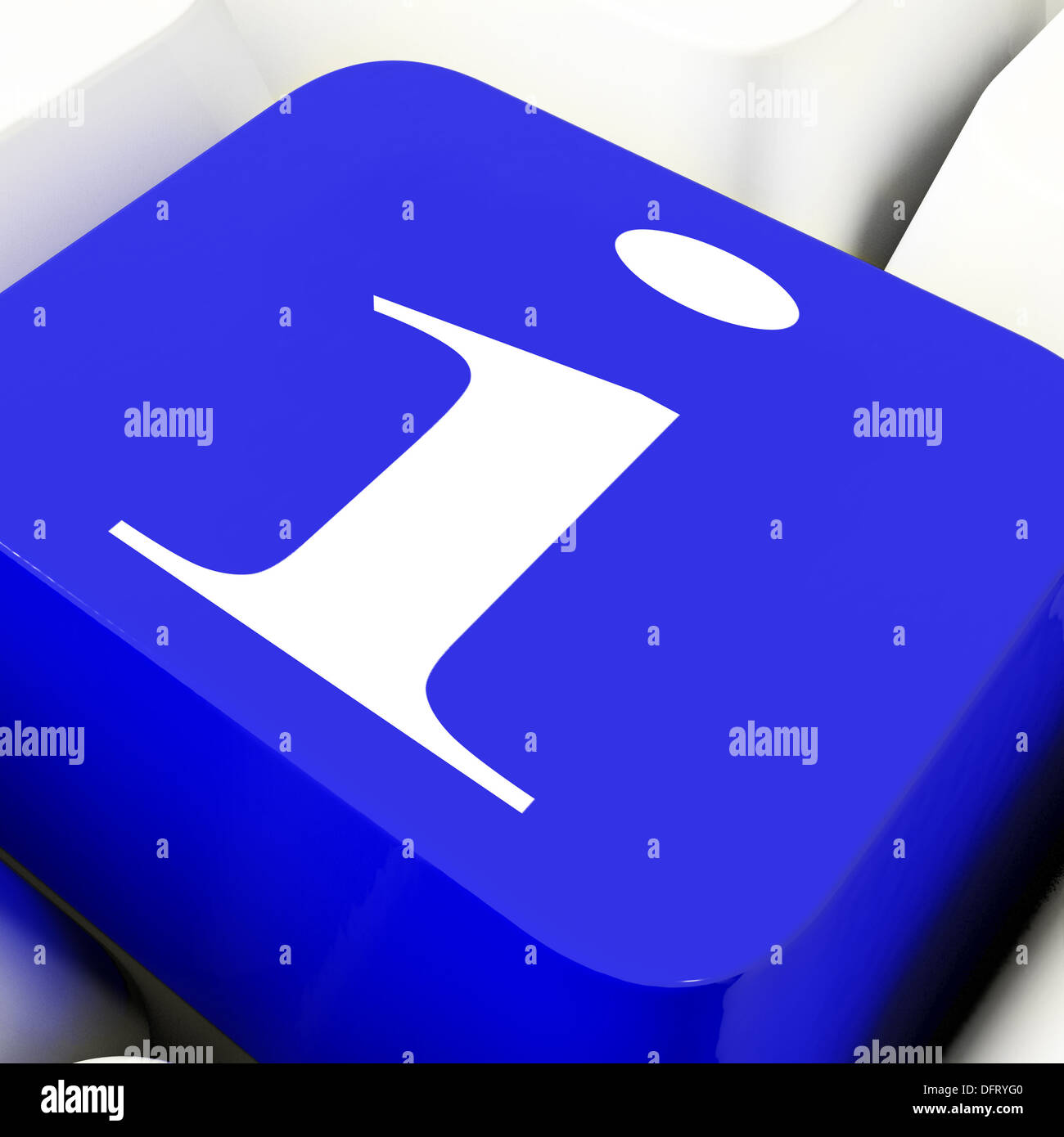 I Key On Keyboard Shows Information And Assistance Stock Photo - Alamy