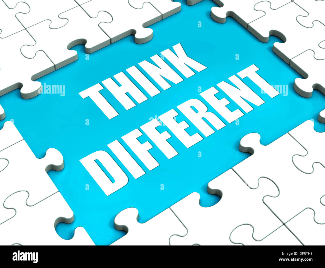 Think Different Puzzle Showing Thinking Outside The Box Stock Photo Alamy