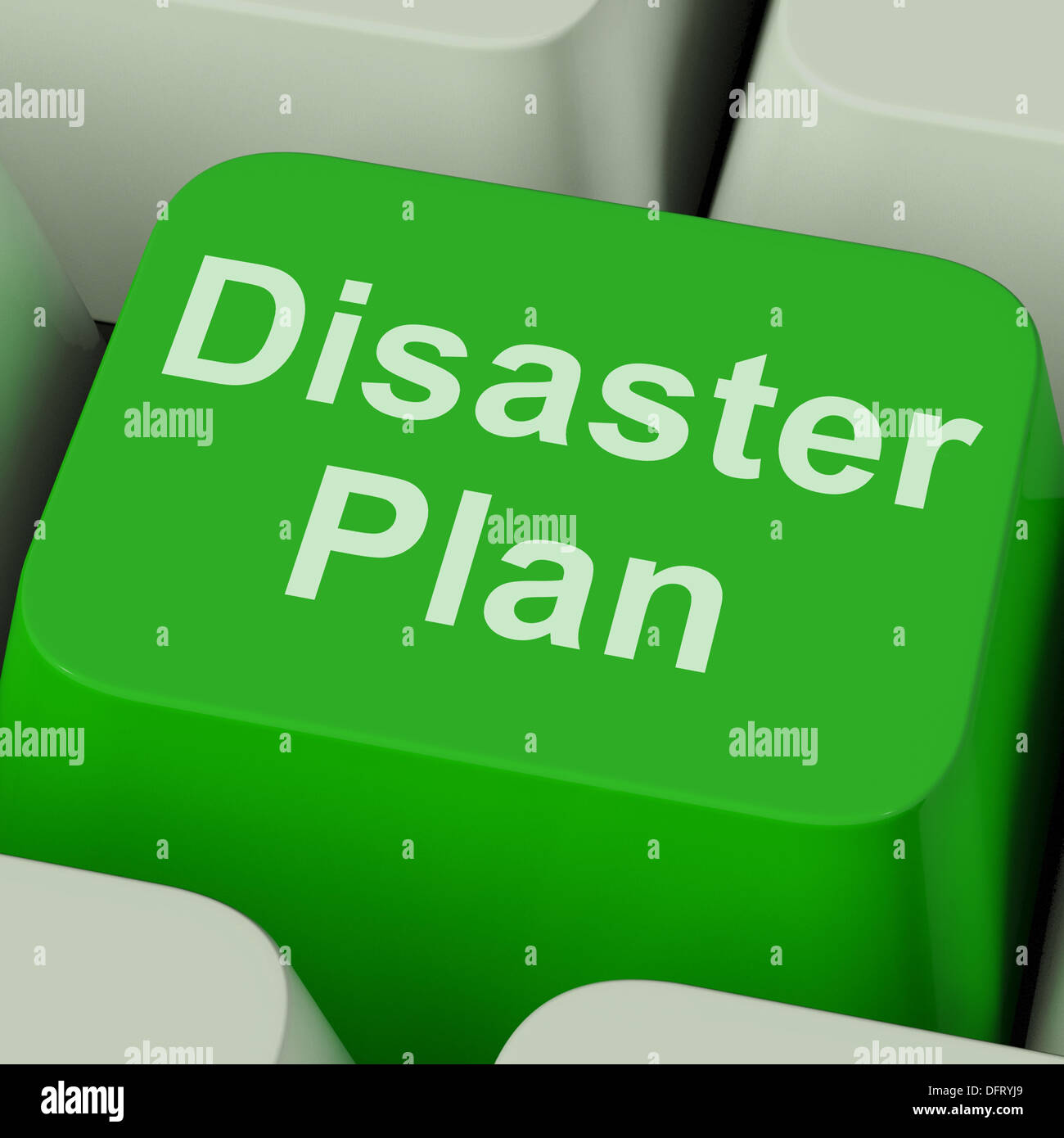 Disaster Plan Key Showing Emergency Crisis Protection Stock Photo Alamy