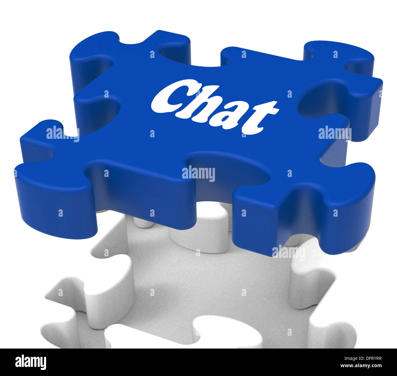 Chat Jigsaw Showing Talking Chatting Typing Or Texting Stock Photo Alamy