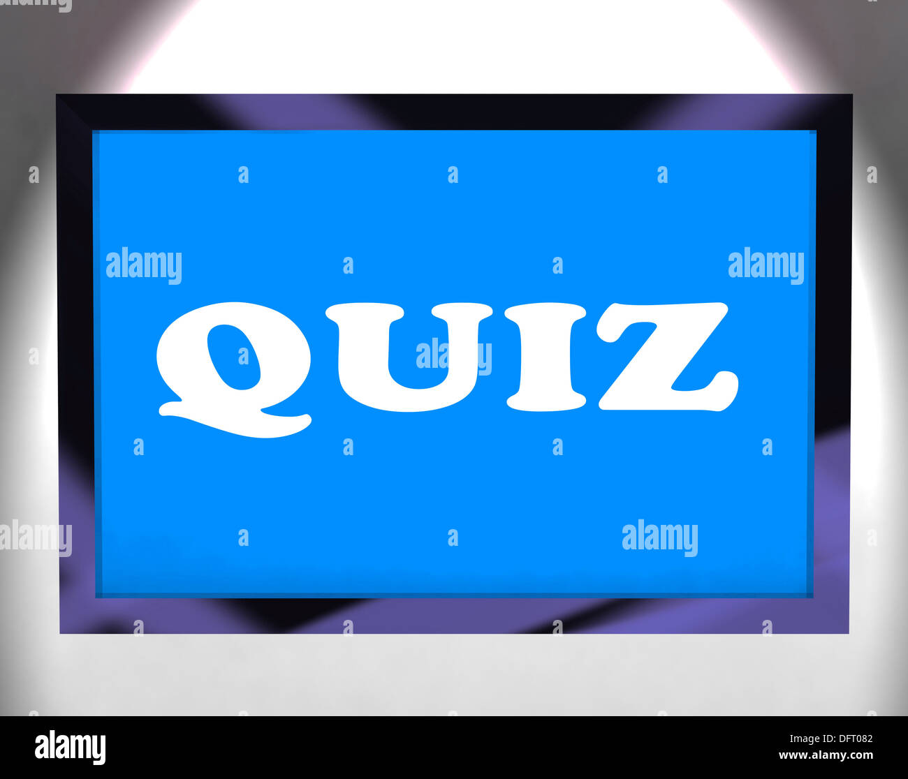 Quiz Screen Meaning Test Quizzes Or Questioning Online Stock Photo - Alamy
