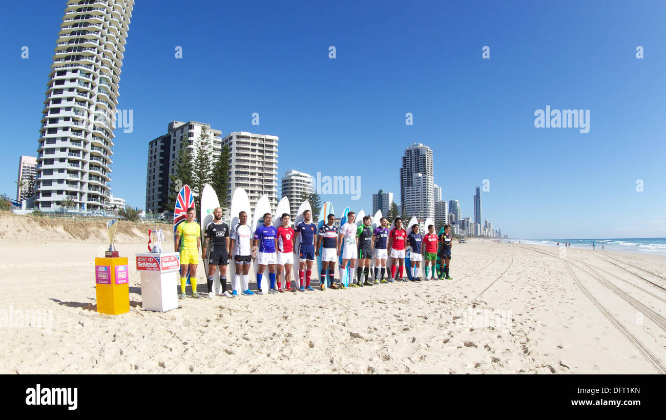 Gold Coast, Australia. 09th Oct, 2013. Captains at Gold Coast Sevens 2013 - Australia - IRB - HSBC Sevens World Series Credit:  Action Plus Sports/Alamy Live News Stock Photo