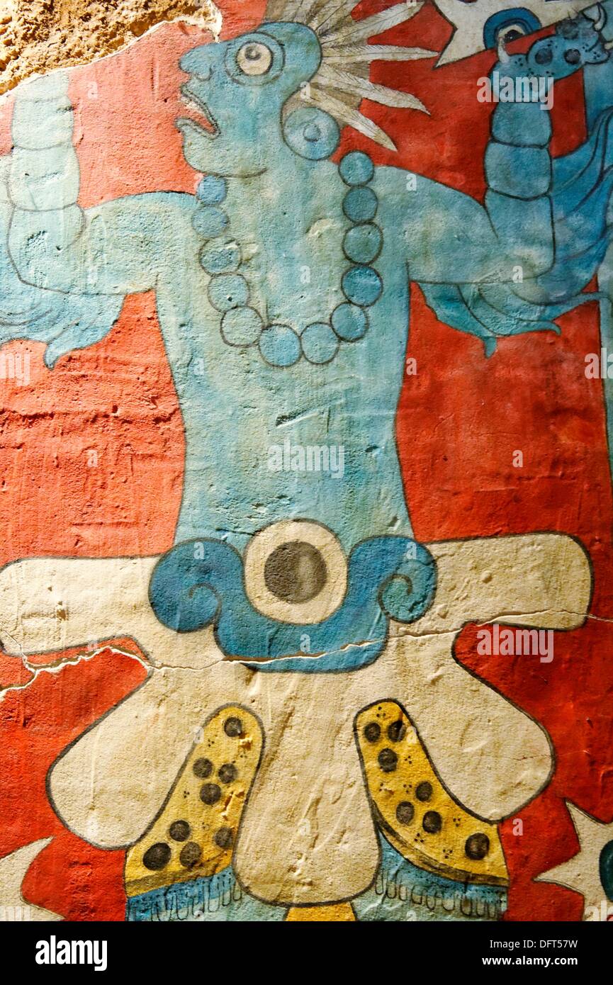Olmeca-Xicalanca Central Mexican Maya. Late Classic period. Reconstruction  of murals from Cacaxtla in Tlaxcala The National Stock Photo - Alamy