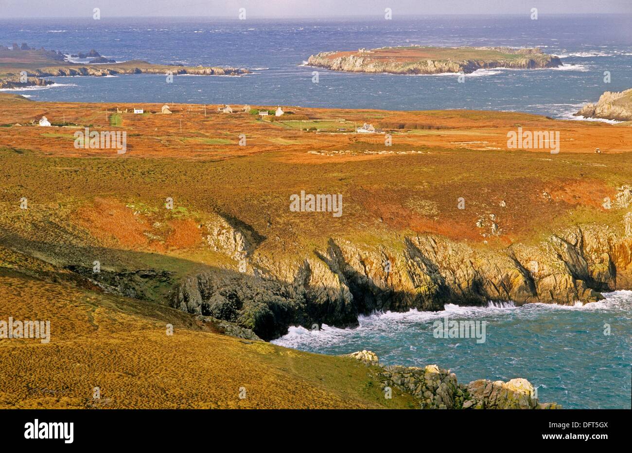 Cadoran Headland, Island of Ouessant, Finistère, Brittany, Atlantic Coast, France Stock Photo