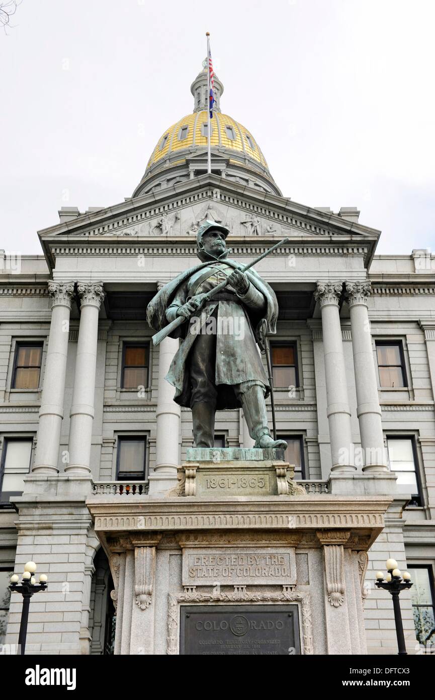 Civil War Monument Union Soldier Denver Colorado Stock Photo Alamy