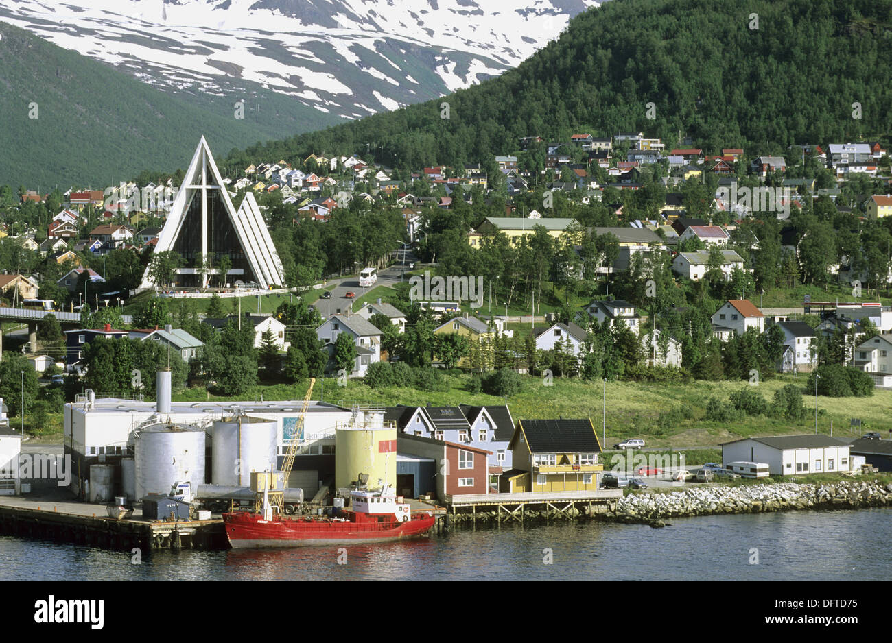 Harbour and city of Tromso, Norway Stock Photo Alamy