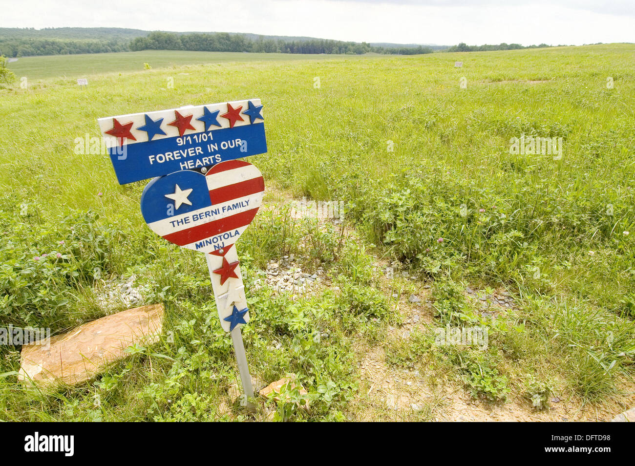 Crash site of flight 93 the air plane that was high jacked on 911 and went down in a field at