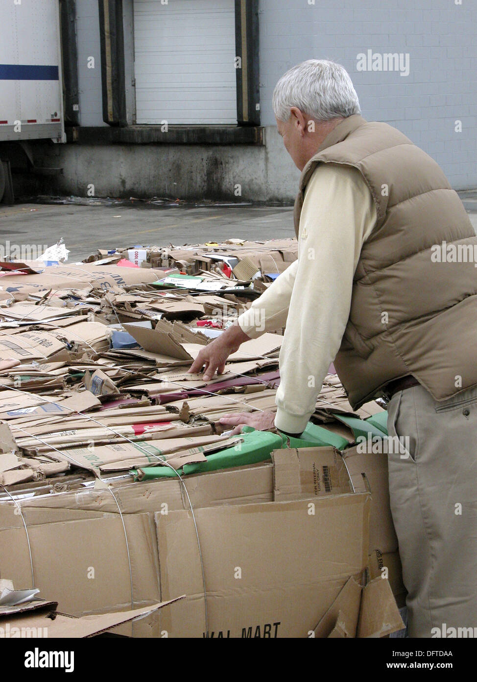 Cardboard boxes are recycled at a Walmart Stock Photo Alamy