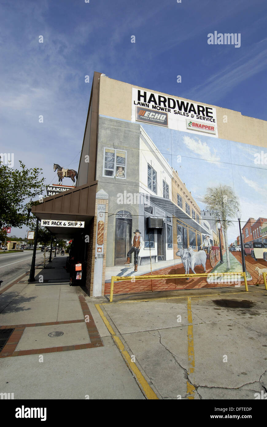 Famous artistic painted murals on buildings in Historic downtown