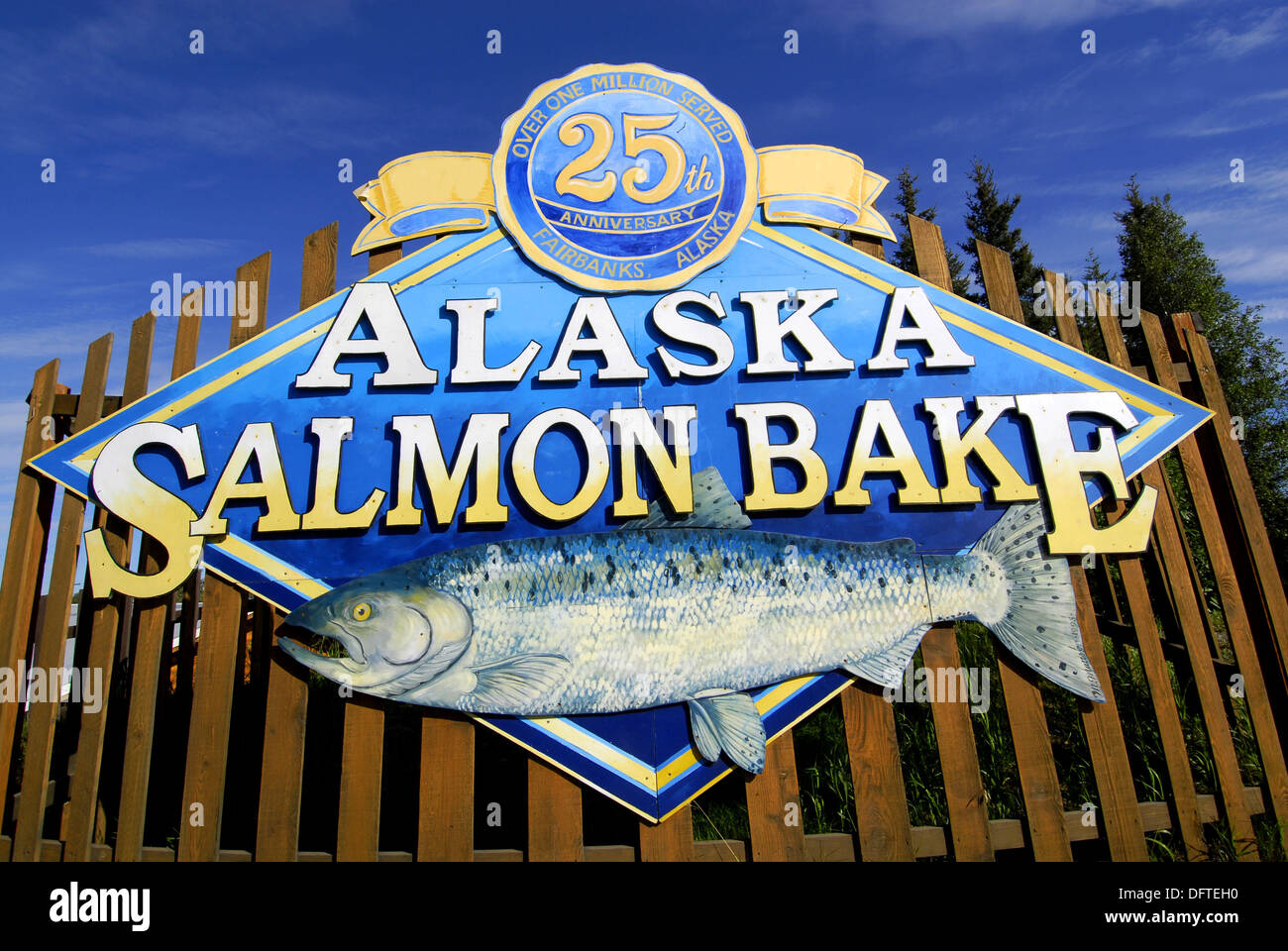 Alaska Salmon Bake sign Fairbanks Alaska AK U S United States Alaska