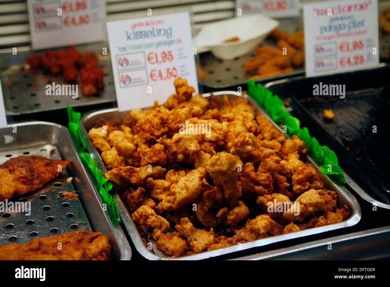 Dutch fish stall, near food Hallen, in OudWest, Amsterdam Stock Photo
