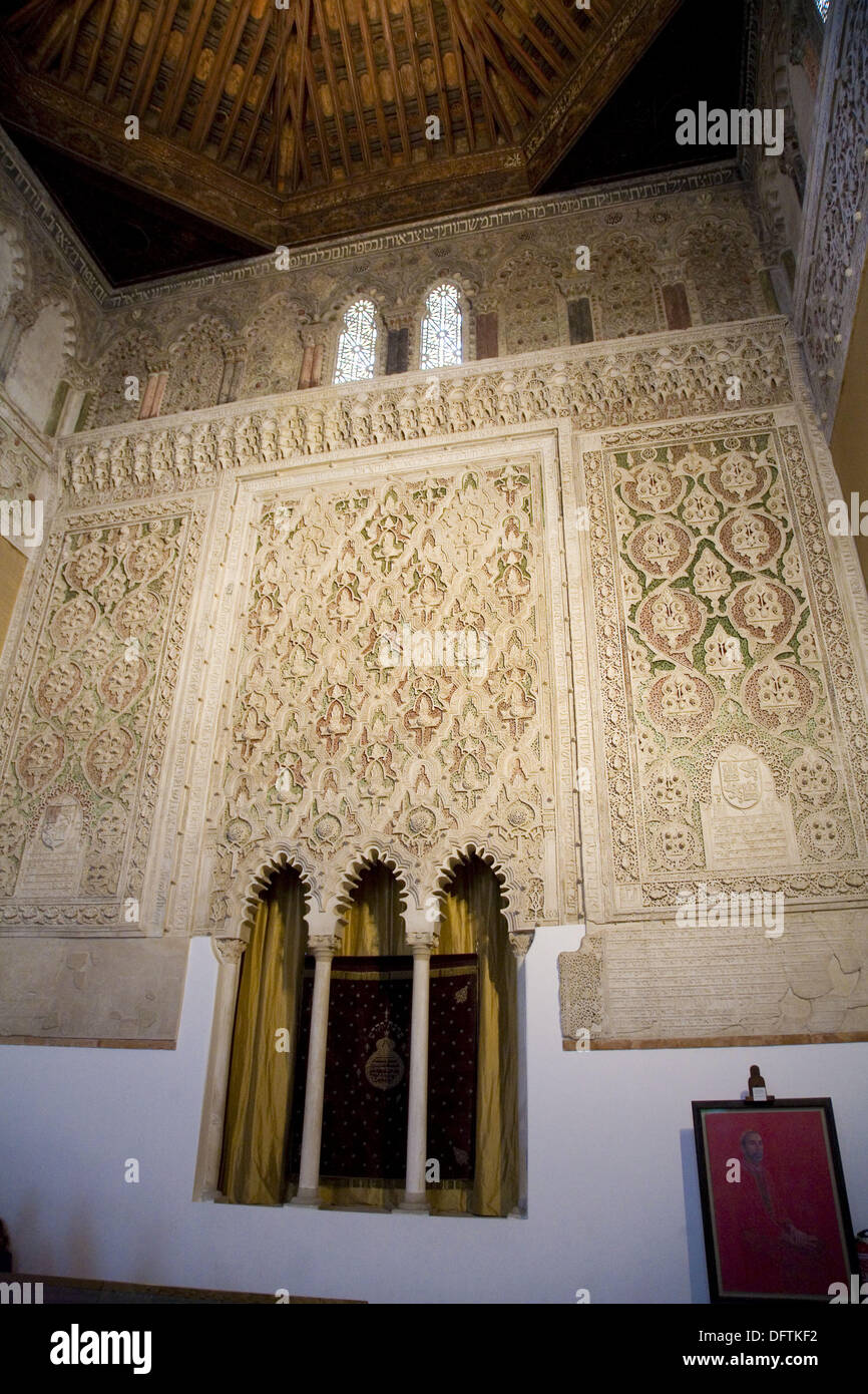 El Transito synagogue, now Sephardi Museum (mudejar style, built in the 14th century), Toledo. Castilla-La Mancha, Spain Stock Photo