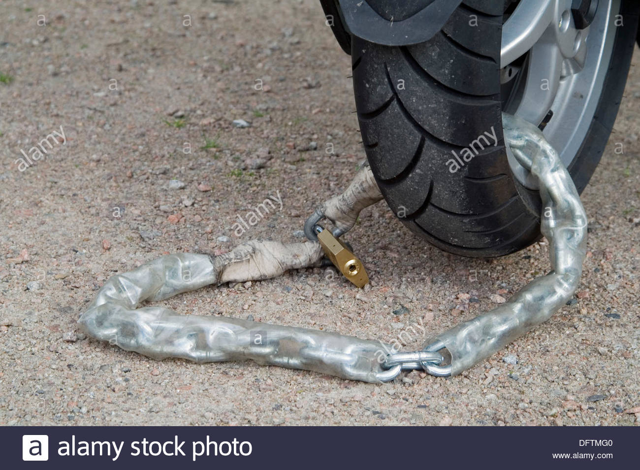 motorbike chain and lock