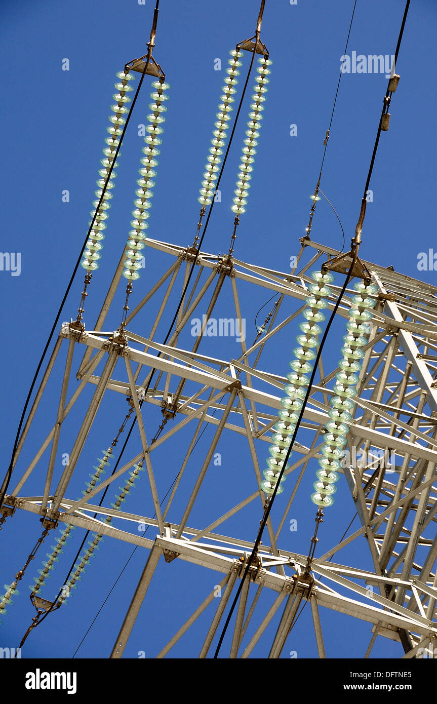 Industry. Electricity transfer on wires Stock Photo Alamy