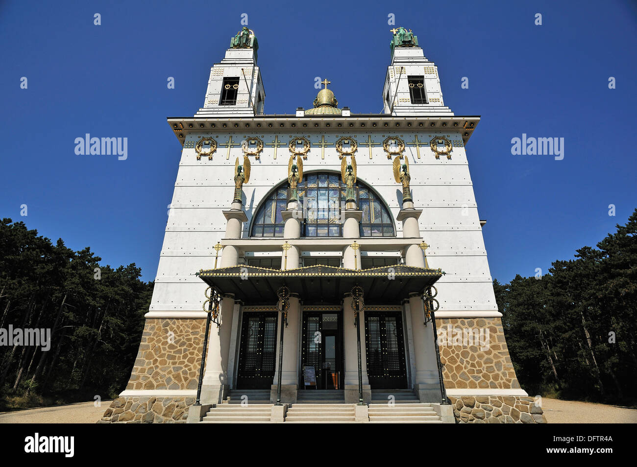 Church of St. Leopold at Steinhof Psychiatric Hospital, built 1904-1907, designed by Otto Wagner, important building of the Stock Photo