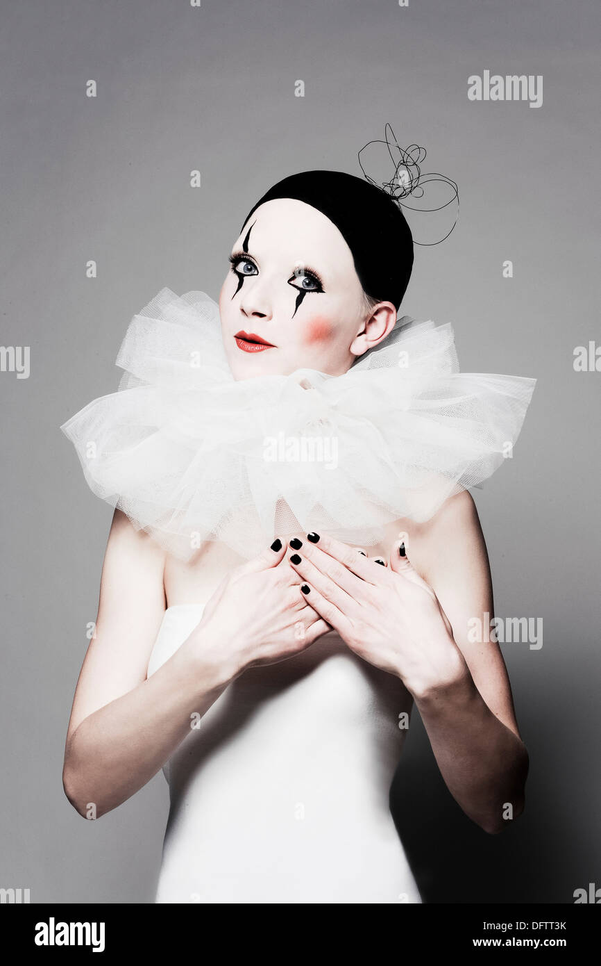 Fashion with a pierrot theme Stock Photo - Alamy