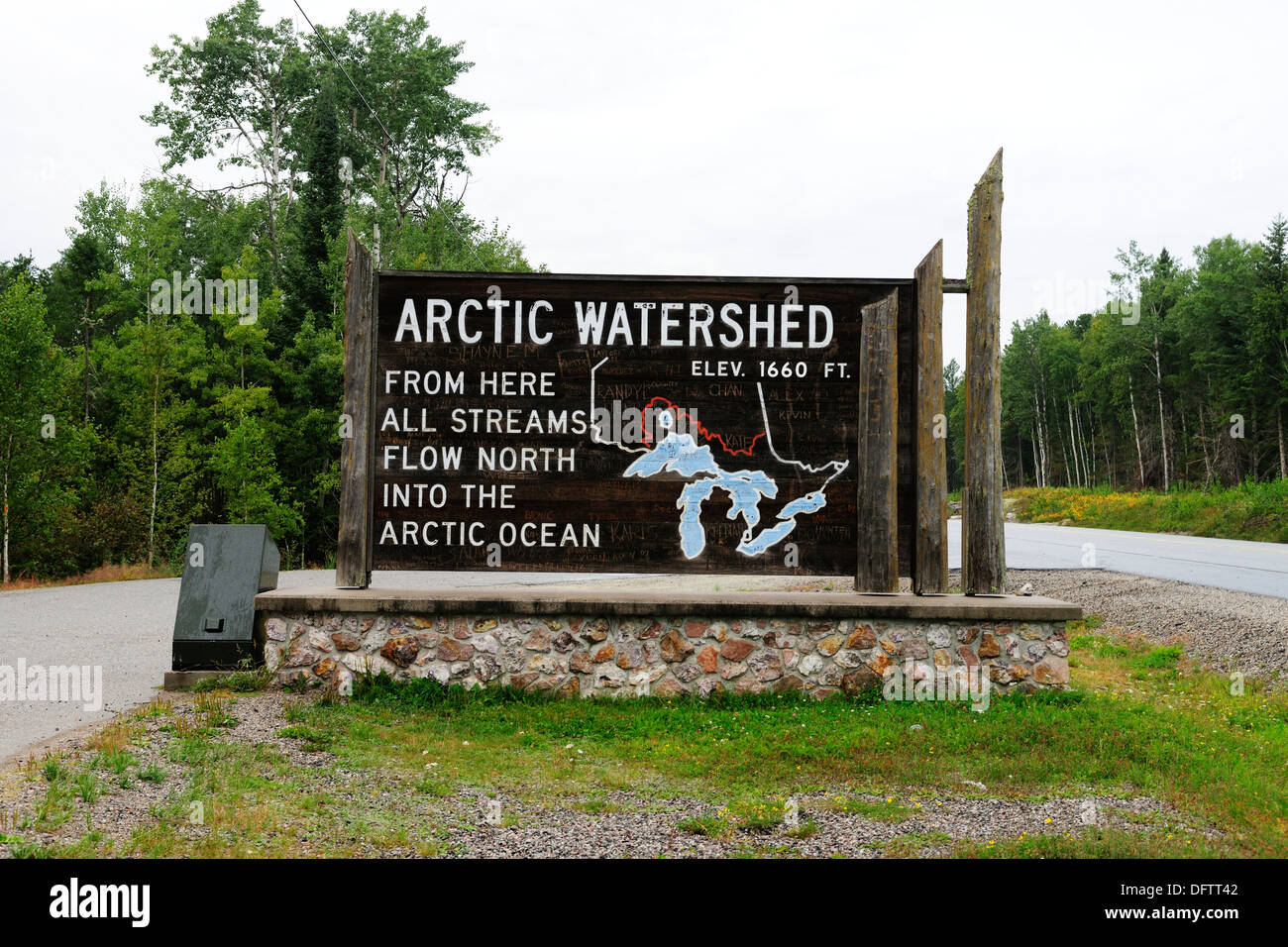 Arctic Watershed on Highway 17 between Winnipeg and Thunder Bay, from