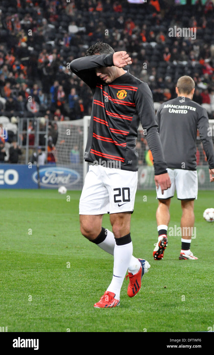 Robin van Persie during the match Shakhtar  vs Manchester United Stock Photo