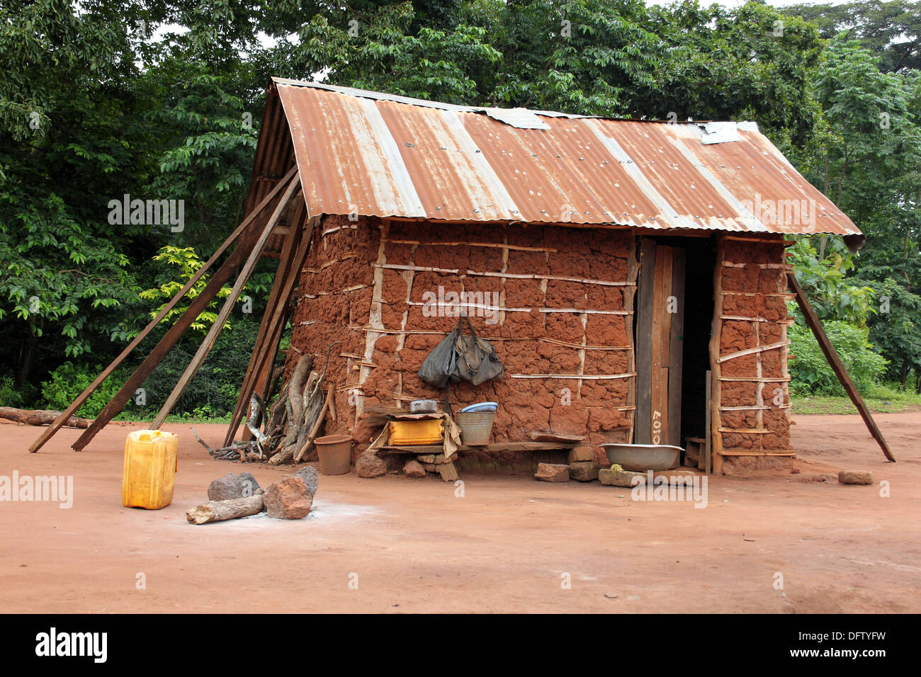 Boabeng-Fiema Village Hut, Ghana Stock Photo