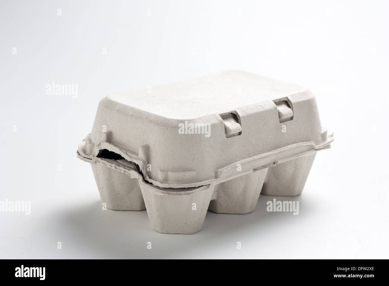 Egg box on white background Stock Photo - Alamy
