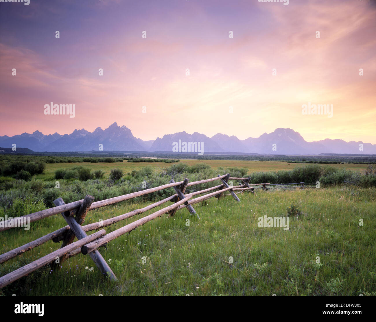 Sunset over the Grand Teton from the Sagebrush Flats. Grand Teton