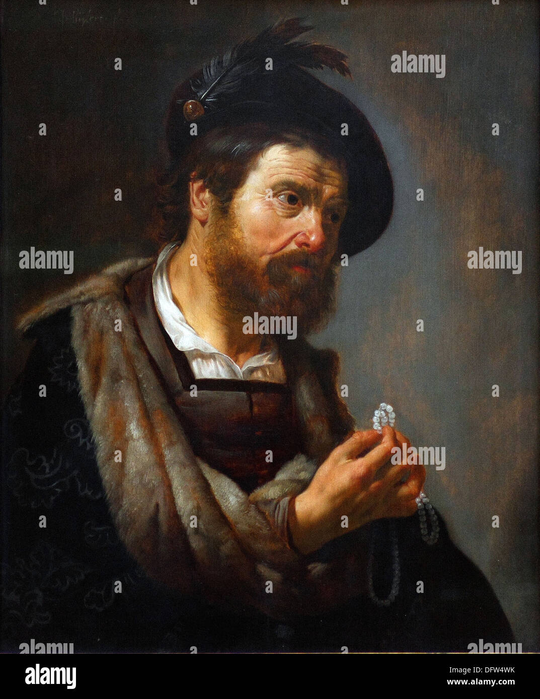 Jan van BYLERT - Bearded man with a string of pearls in his hand - 1625 ...