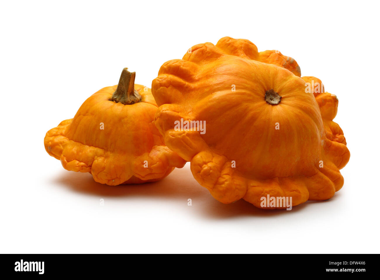 Yellow gourds on white background Stock Photo Alamy