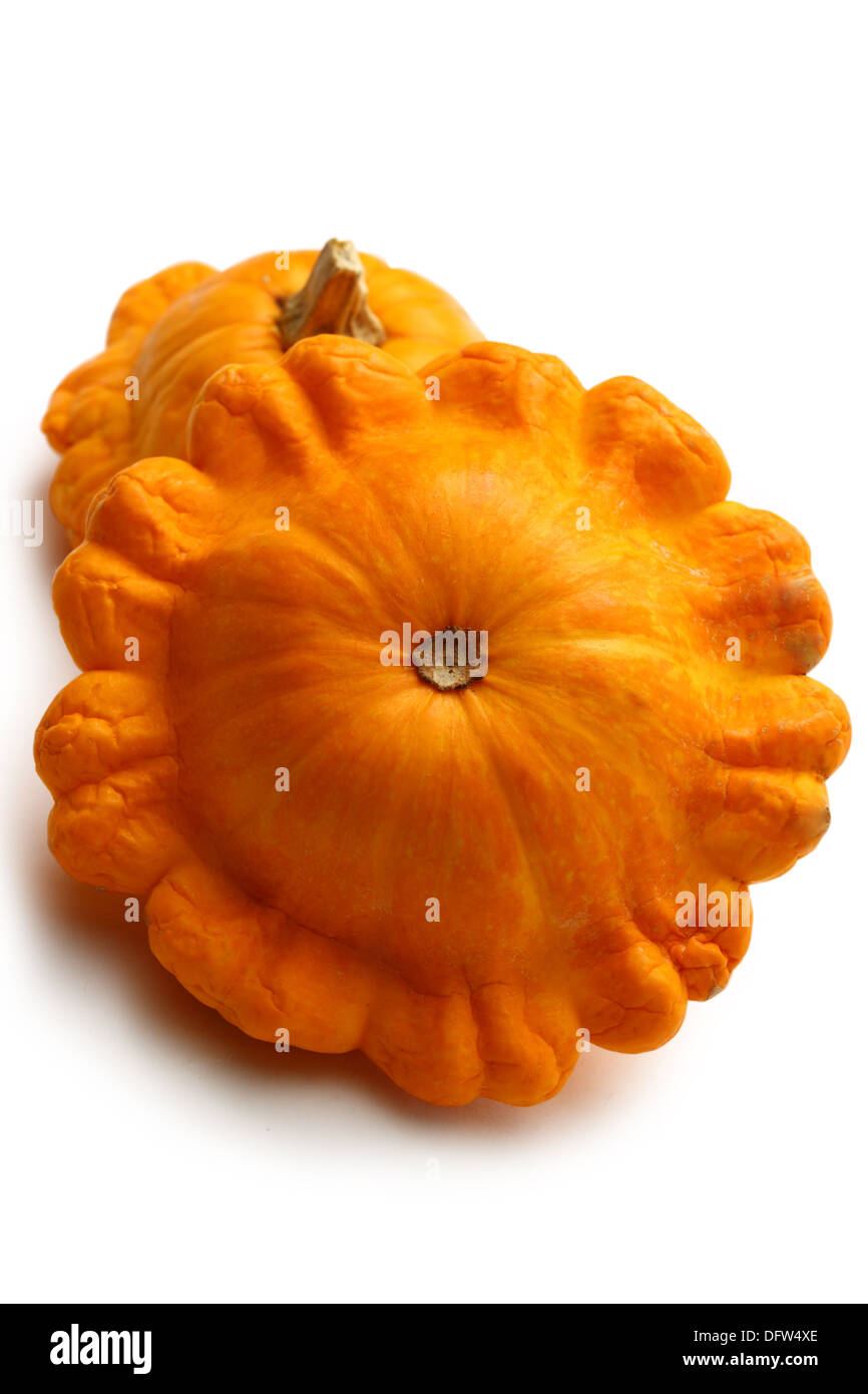 Yellow gourds on white background Stock Photo Alamy