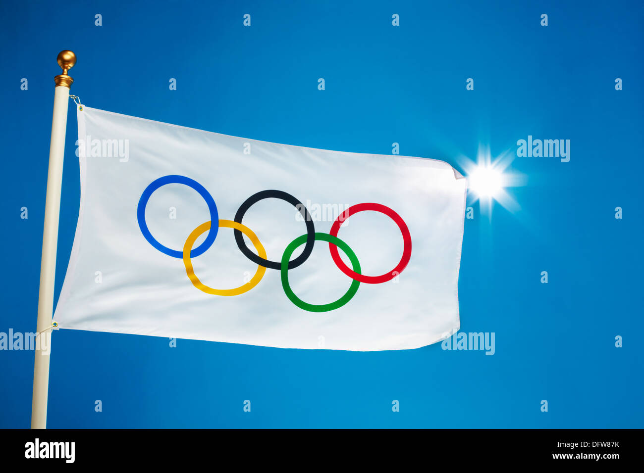 Olympic Flag Stock Photo Alamy