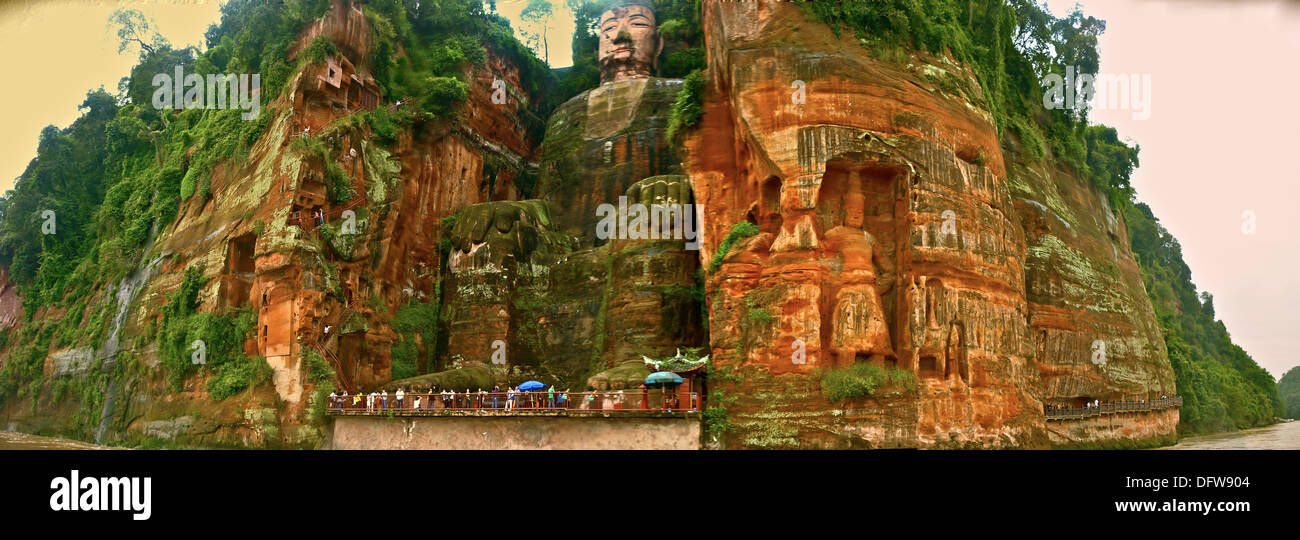 Leshan Giant Buddha statue in Sichuan Province, China. The worlds